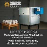 Horno modelo HF-150F (1200°c) Medidas internas utiles: 460mmX600mmX560mm Para:  bizcocho ceramico, esmaltado,  vitrofusion, calcos, pintura en porcelana
