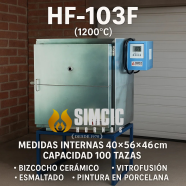 Horno modelo HF-103F (1200°c). Medidas internas utiles: 400mmX560mmX460mm para:  bizcocho ceramico, esmaltado, vitrofusion, calcos, pintura en porcelana